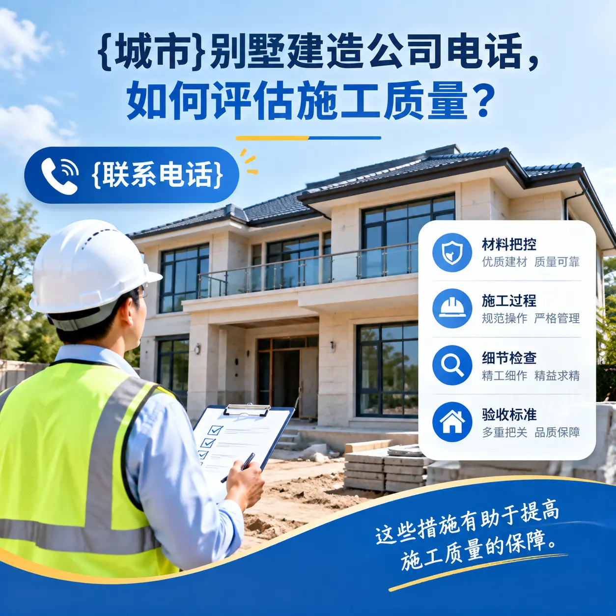仁怀别墅建造公司电话,如何评估施工质量?